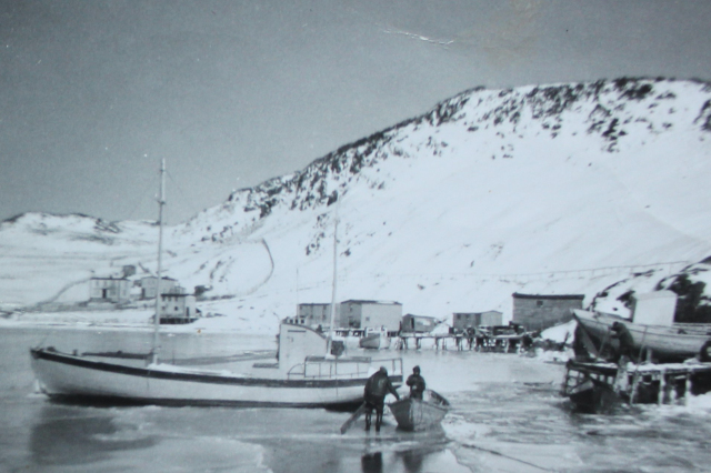 It must have been a bitter cold winter in Placentia Bay in 1963.&amp;nbsp; This is Jim Connors cutting out his boat from the ice in Big Merasheen harbour in March of 1963.